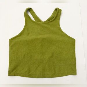 Beyond Yoga Spacedye Refocus Cropped Tank Fern Green Heather Size Medium